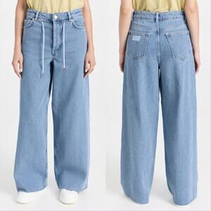 GANNI Heavy Weight Drawstring Wide Leg Jeans